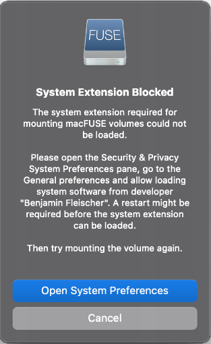 System Extension Blockedダイアログ